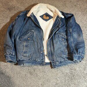 Vintage 80s LEVIS Mens Large Made in USA Sherpa Lined Denim Trucker Jacket